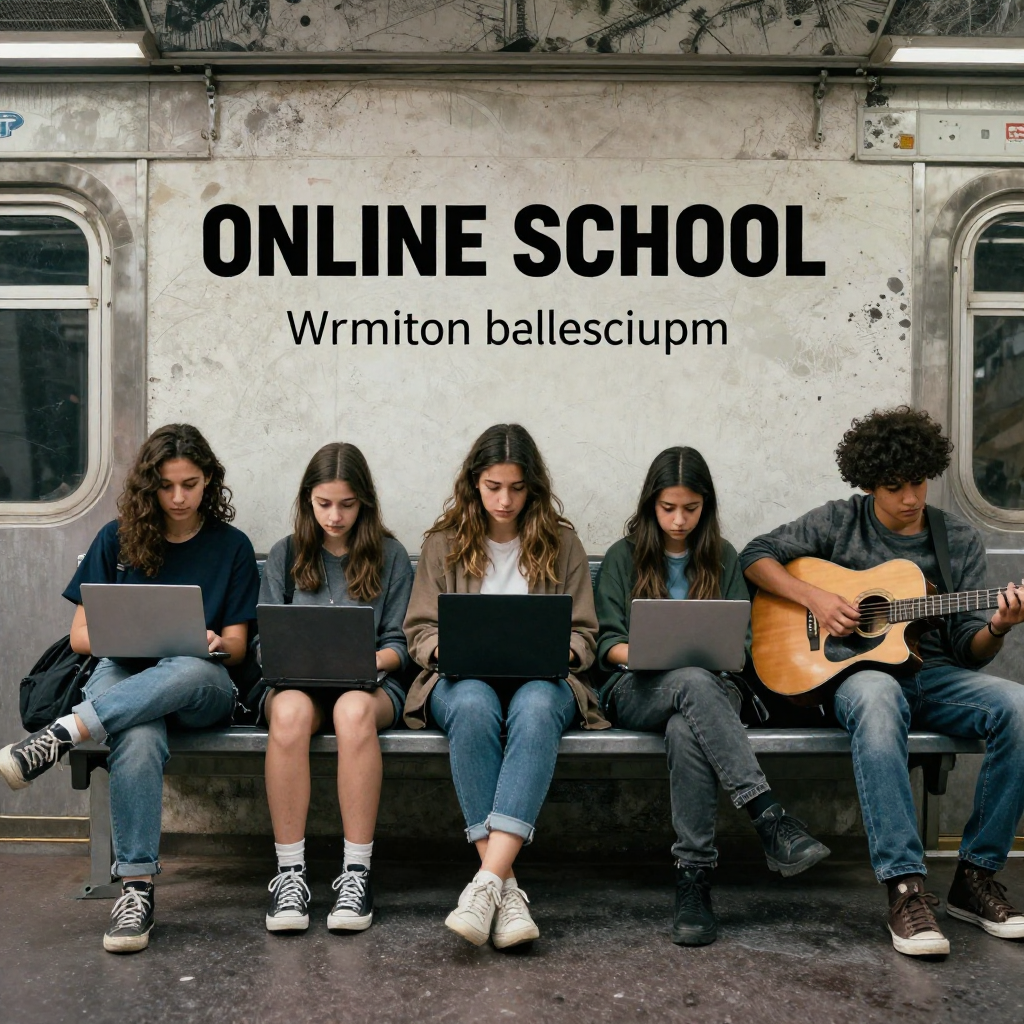 Music student practicing with sheet music